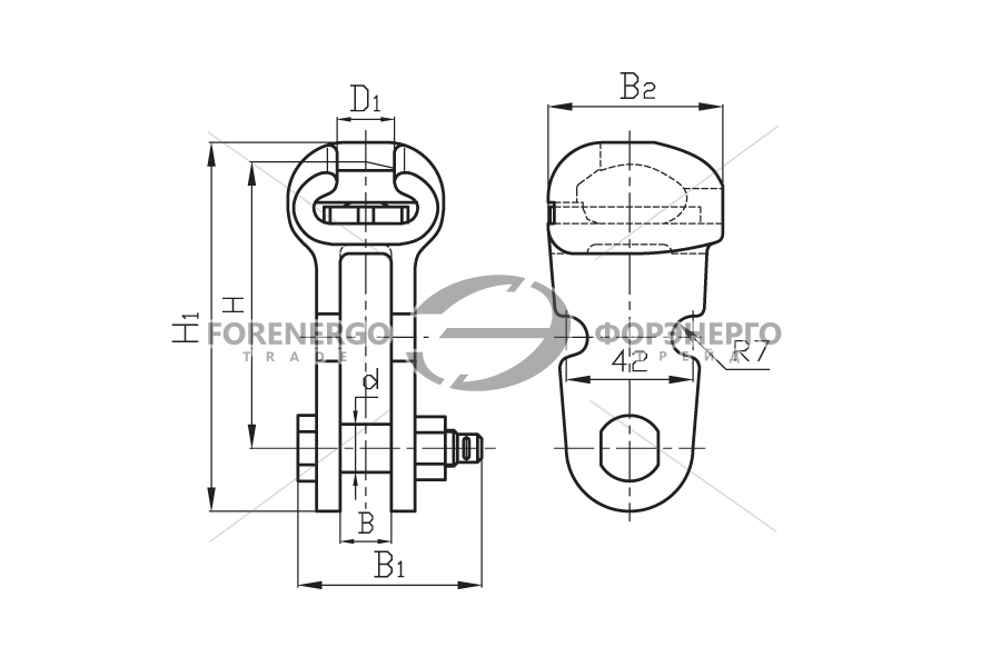 Ушко двухлапчатое У2-12-16 
