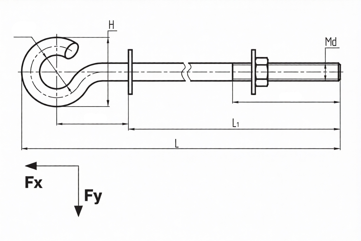 Проходной крюк KP 20.200